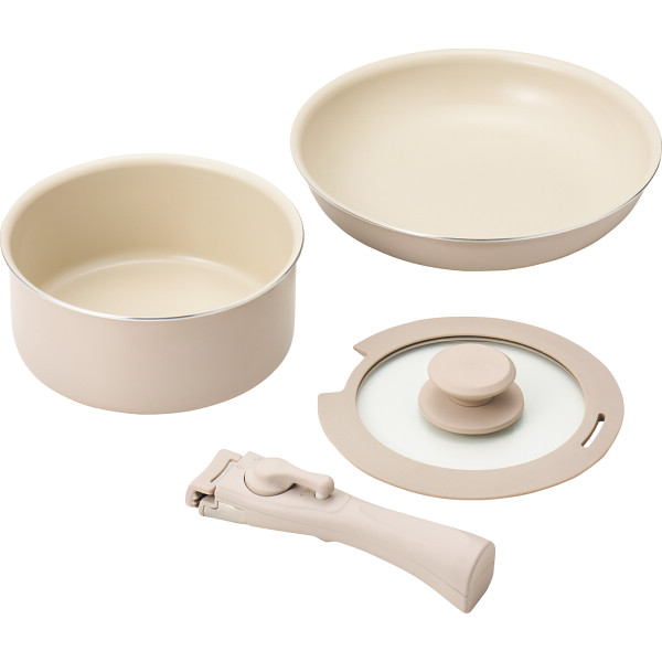 マジクック　セラミック加工　ＩＨ対応着脱ハンドルフライパン４点セット