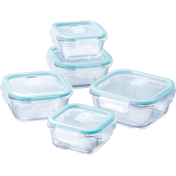 マジクック　耐熱ガラス容器　角型５点セット