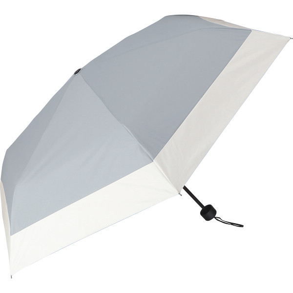 ジミージー　晴雨兼用ＵＶ加工　折りたたみ傘（５５cm）　グレー・オフホワイト１