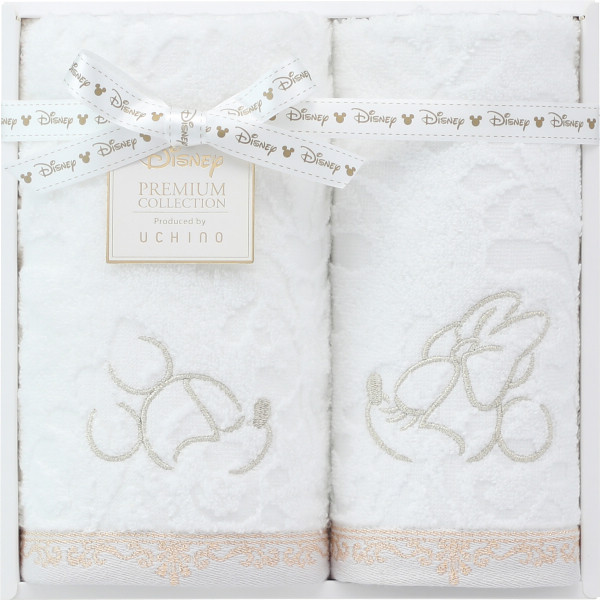 ディズニー　プレミアム　フェイス・ゲストタオルセット　ホワイト
