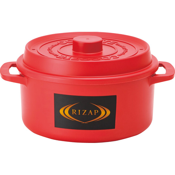 ライザップ　ココット型電子レンジ用鍋　レッド　