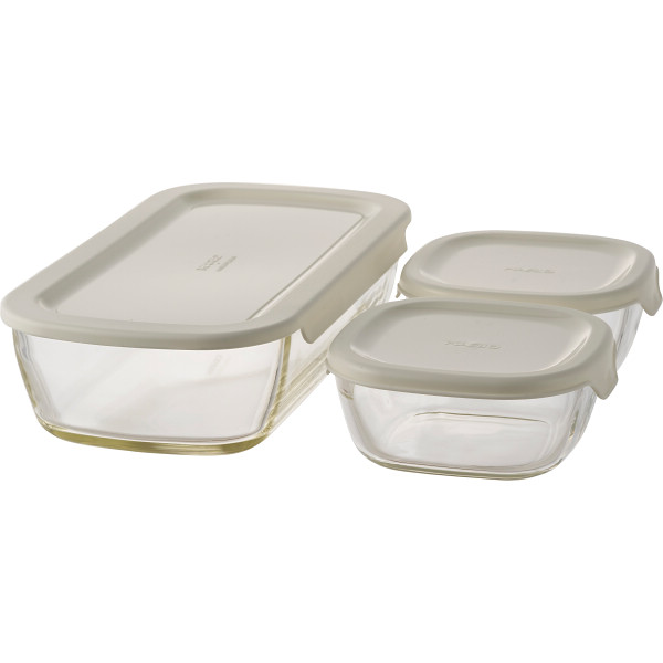 ハリオ　スタッキング耐熱ガラスコンテナＳ３個セット
