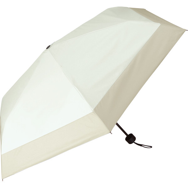 ジミージー　晴雨兼用ＵＶ加工　折りたたみ傘（５５cm）遮熱タイプ　オフホワイト・ベージュ２