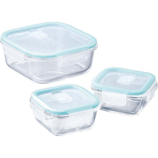 マジクック　耐熱ガラス容器角型３点セット　大