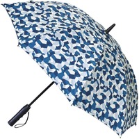 【アイスブルー】60cmファンファンパラソル扇風機付き日傘（宅配料込）