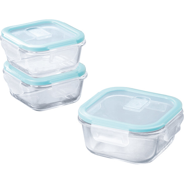 マジクック　耐熱ガラス容器角型３点セット　小