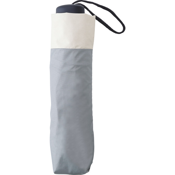 ジミージー　晴雨兼用ＵＶ加工　折りたたみ傘（５５cm）　グレー・オフホワイト１ 商品画像 01