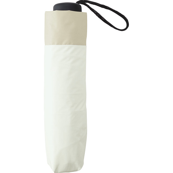 ジミージー　晴雨兼用ＵＶ加工　折りたたみ傘（５５cm）遮熱タイプ　オフホワイト・ベージュ２ 商品画像 01